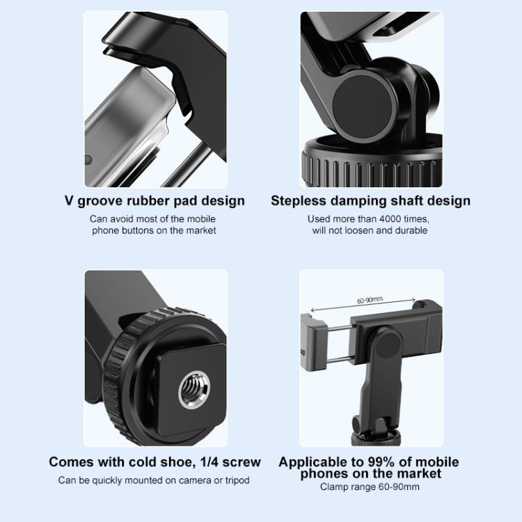 For DJI OSMO Pocket 3 PULUZ Protective Frame Expansion Phone Clamp, Compatible with Tripod Pole (Black)