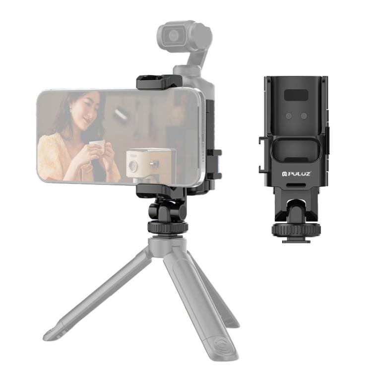 For DJI OSMO Pocket 3 PULUZ Protective Frame Expansion Phone Clamp, Compatible with Tripod Pole (Black)