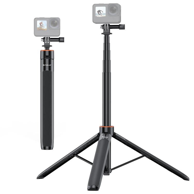 PULUZ 1.4m Action Camera Selfie Stick Tripod Vlog Live Streaming Holder (Black)