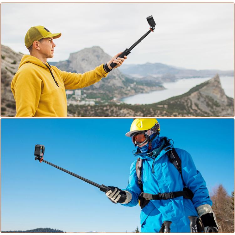 PULUZ Action Camera Extension Tripod Selfie Stick Stand for GoPro (Black)