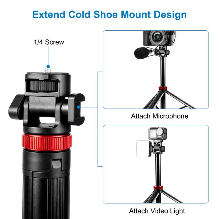 PULUZ 2m 8-section Aluminum Alloy Broadcast Fill Light Bracket Telescopic Tripod (Black)