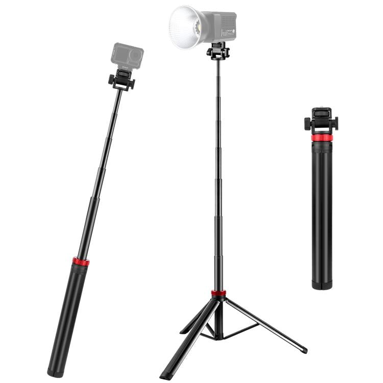 PULUZ 2m 8-section Aluminum Alloy Broadcast Fill Light Bracket Telescopic Tripod (Black)