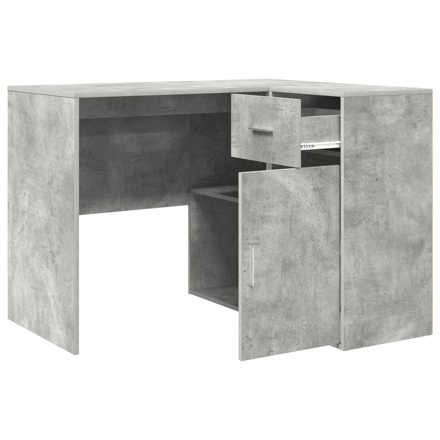 Corner Desk Concrete Grey 102x88x75 cm Engineered Wood