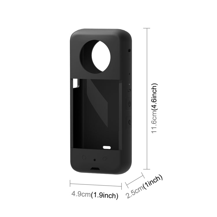 For Insta360 X3 PULUZ Silicone Protective Case with Lens Cover, Silicone Case(Black)
