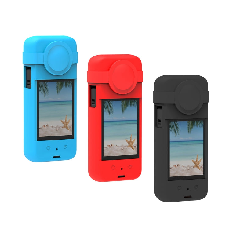 For Insta360 X3 PULUZ Silicone Protective Case with Lens Cover, Silicone Case(Black)