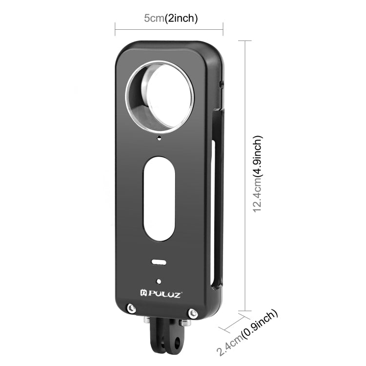 For Insta360 X3 PULUZ Metal Protective Cage Rig Housing Frame with Lens Protector, Metal Frame with Lens Protector
