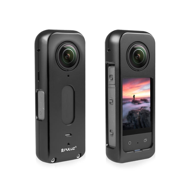 For Insta360 X3 PULUZ Metal Protective Cage Rig Housing Frame with Silicone Lens Cover (Black)