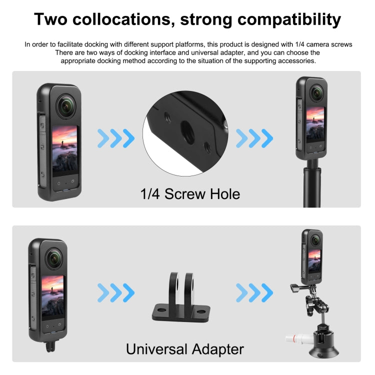 For Insta360 X3 PULUZ Metal Protective Cage Rig Housing Frame with Silicone Lens Cover (Black)
