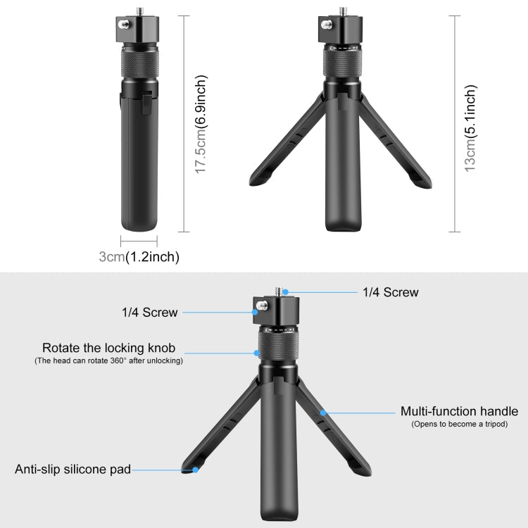 PULUZ Insta360 X3 360° Rotary Handle Desktop Tripod Stand