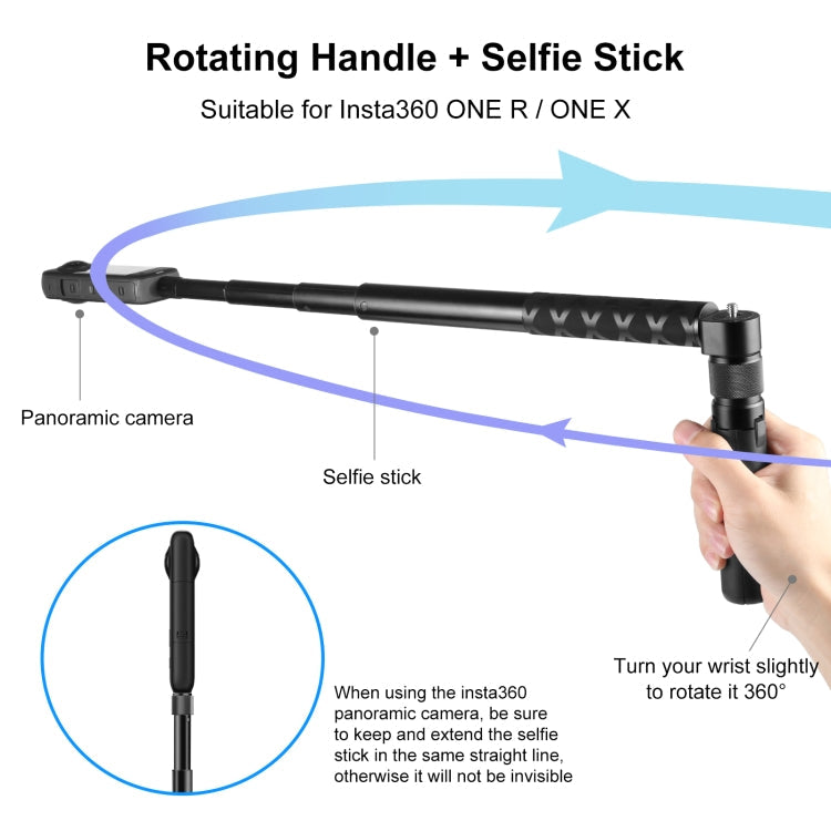 PULUZ Insta360 X3 360° Rotary Handle Desktop Tripod Stand