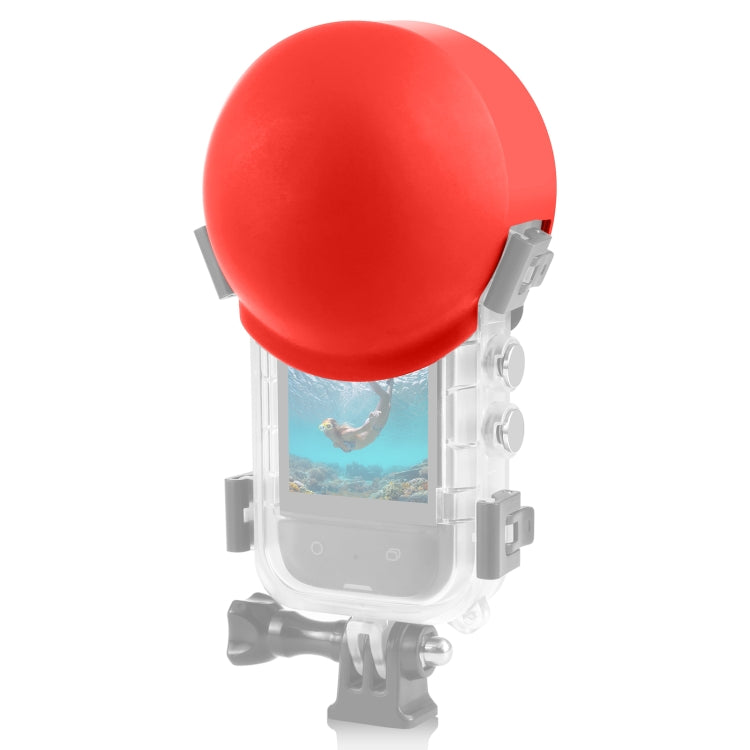 For Insta360 X3 / X4 PULUZ Invisible Dive Case Lens Guard Silicone Protective Cover (Red)