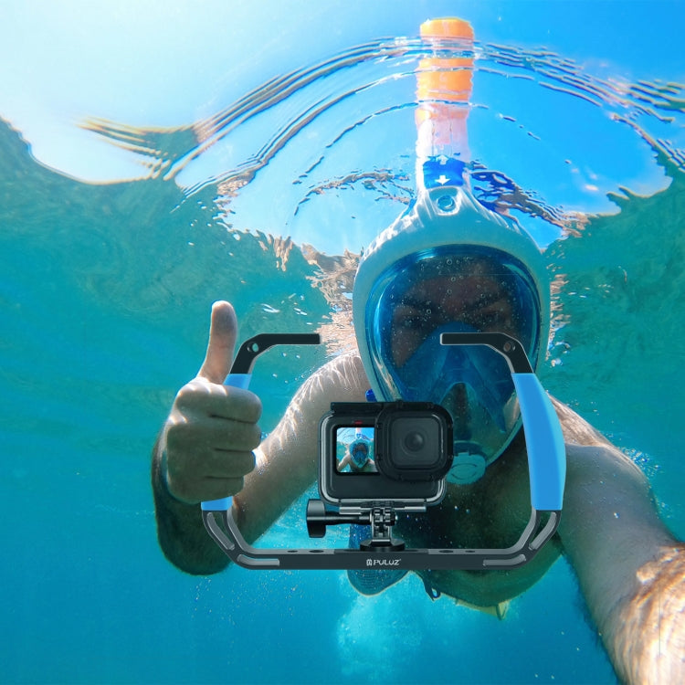 PULUZ Dual Silicone Handles Aluminium Alloy Underwater Diving Rig for GoPro, DJI OSMO Action, Insta360 and Other Action Cameras, For GoPro Action Cameras