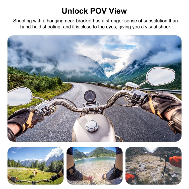 PULUZ Magnetic Collar Bracket POV View Mount with Phone Clamp for GoPro Action Cameras / Phones (Black)