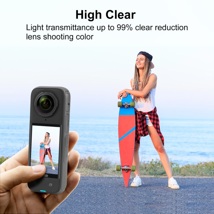 For Insta360 X4 / X5 PULUZ 9H 2.5D Curved HD Screen Tempered Glass Film (Transparent)