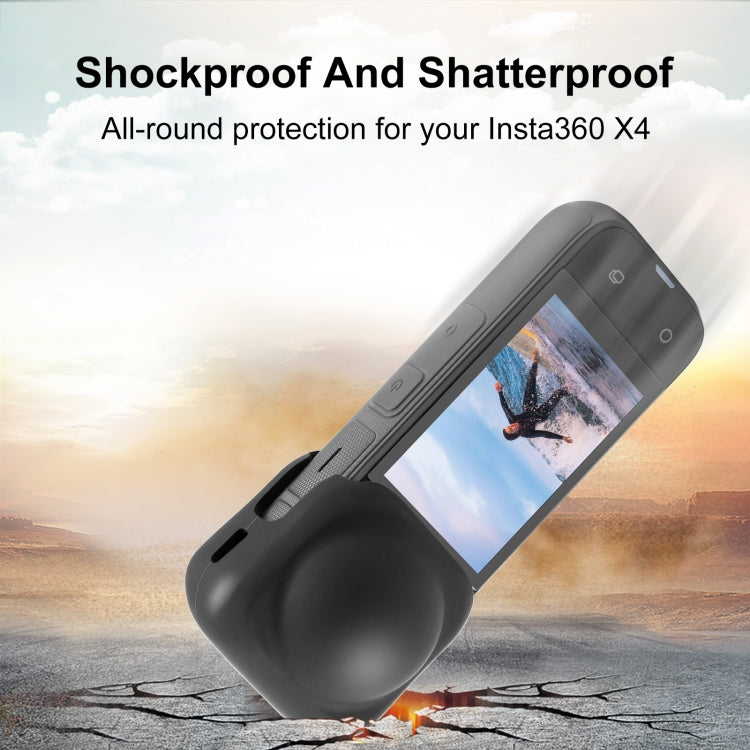 For Insta360 X4 / X4 Air / X5 PULUZ Silicone Protective Lens Cover (Black)