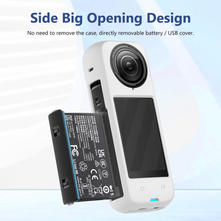 For Insta360 X4 PULUZ Full Body Dust-proof Silicone Protective Case (White)