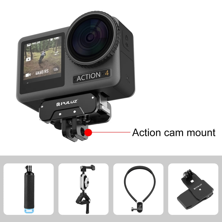 For DJI Osmo Action 5 Pro / 4 / 3 / Osmo 360 PULUZ Magnetic Quick Release Metal Base (Black)