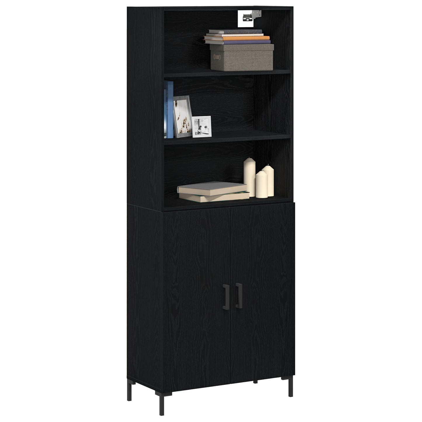Highboard Black Oak 69.5x34x180 cm Engineered Wood, vidaXL Sideboard Black Oak 69.5x34x90 cm Engineered Wood, vidaXL Hanging Wall Cabinet Black Oak 69.5 x 32.5 x 90 cm