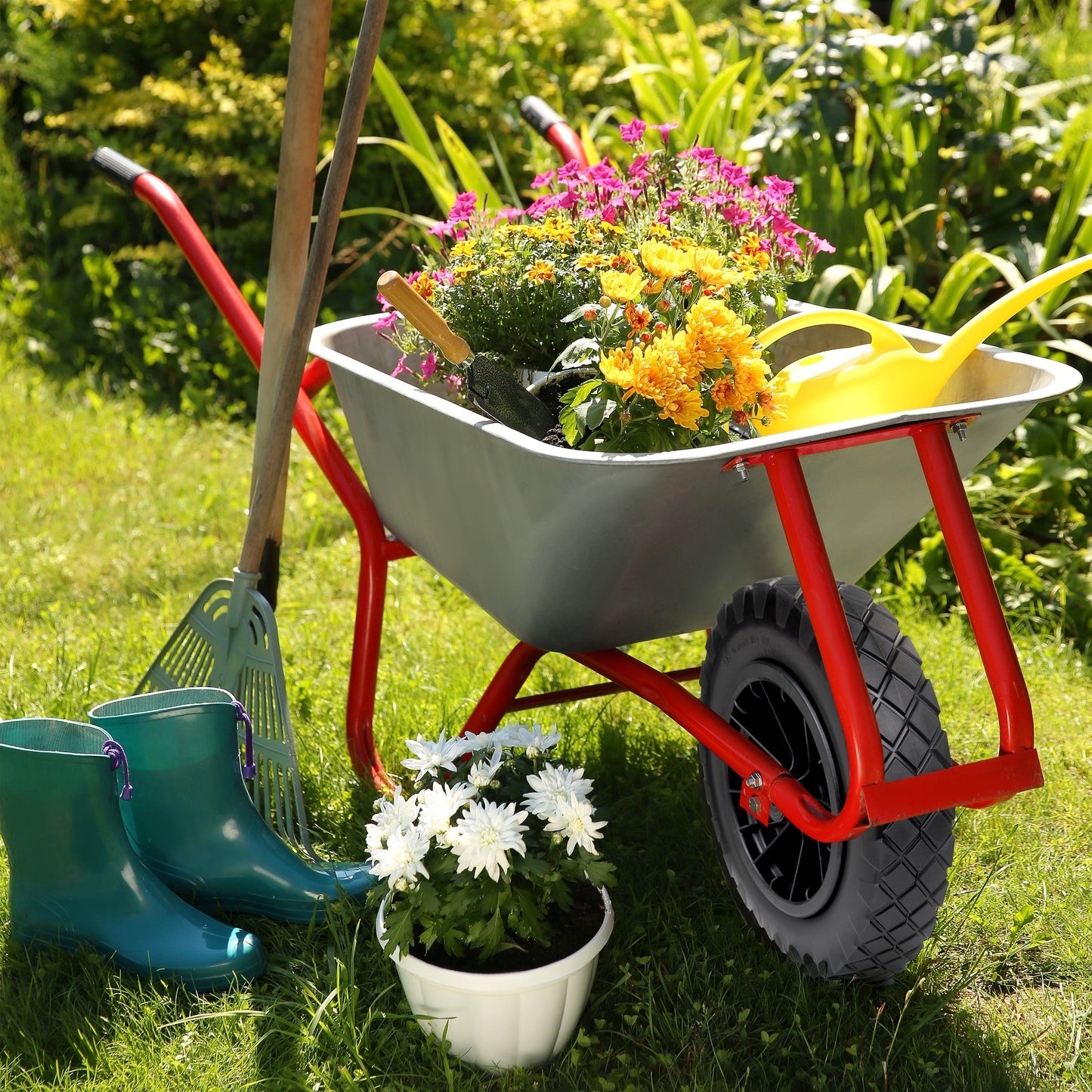 14" Puncture Proof Wheelbarrow Wheel - Black