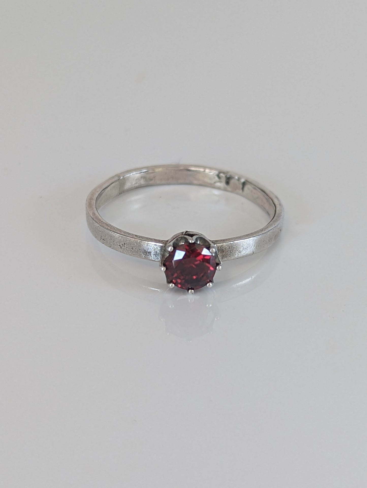 Silver Steed Silver Ruby Zirconia Ring