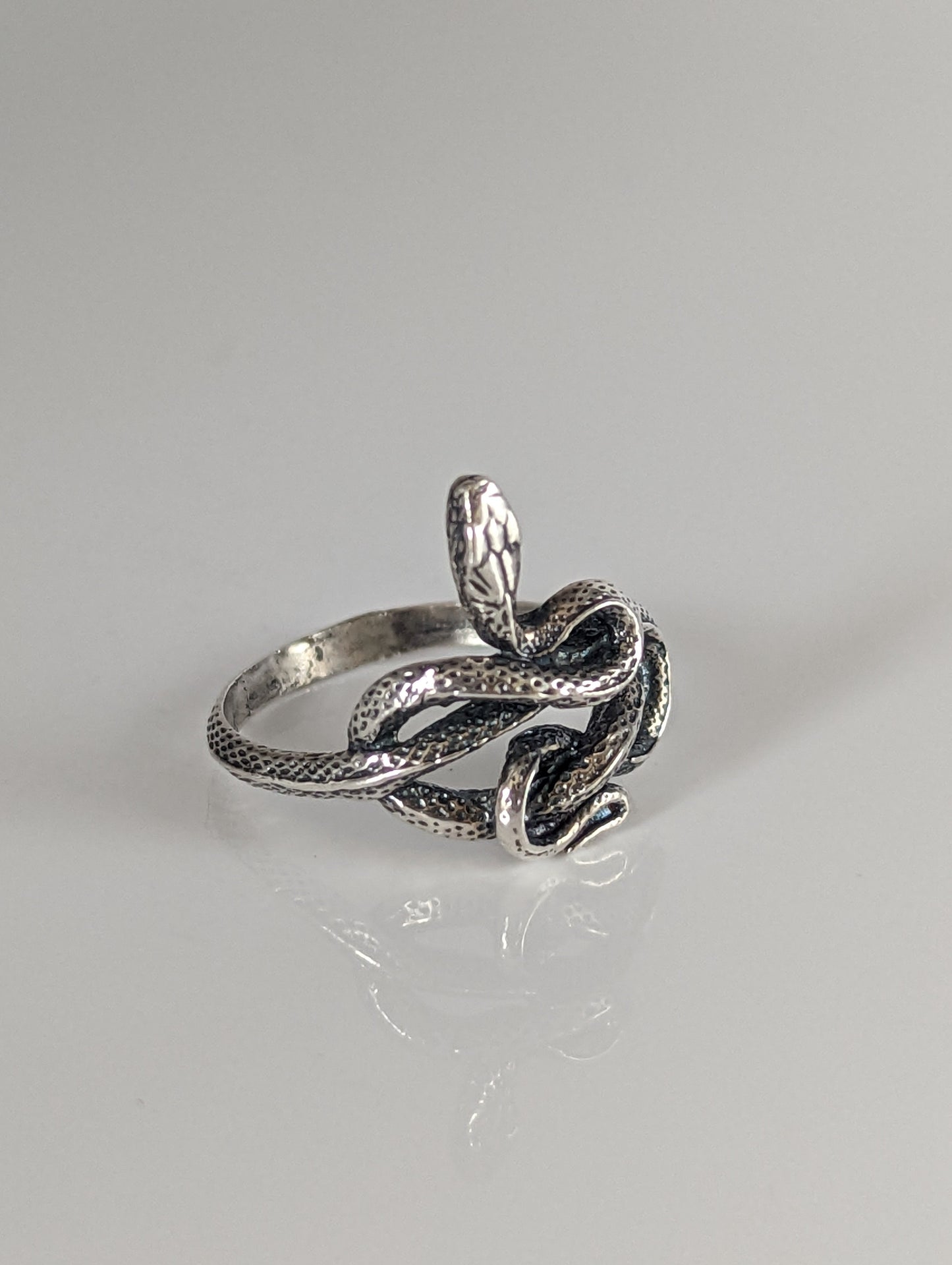 Silver Steed Snake Silver Ring