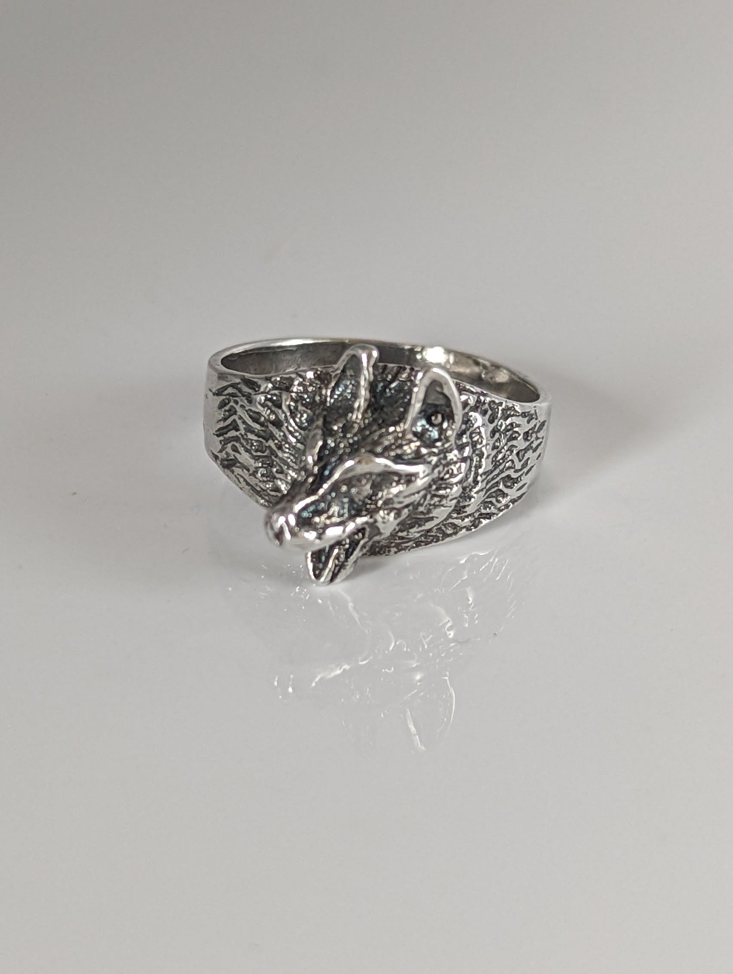 Silver Steed Wolf Silver Ring