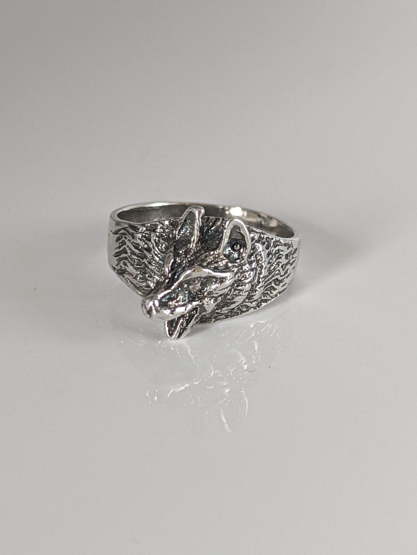 Silver Steed Wolf Silver Ring