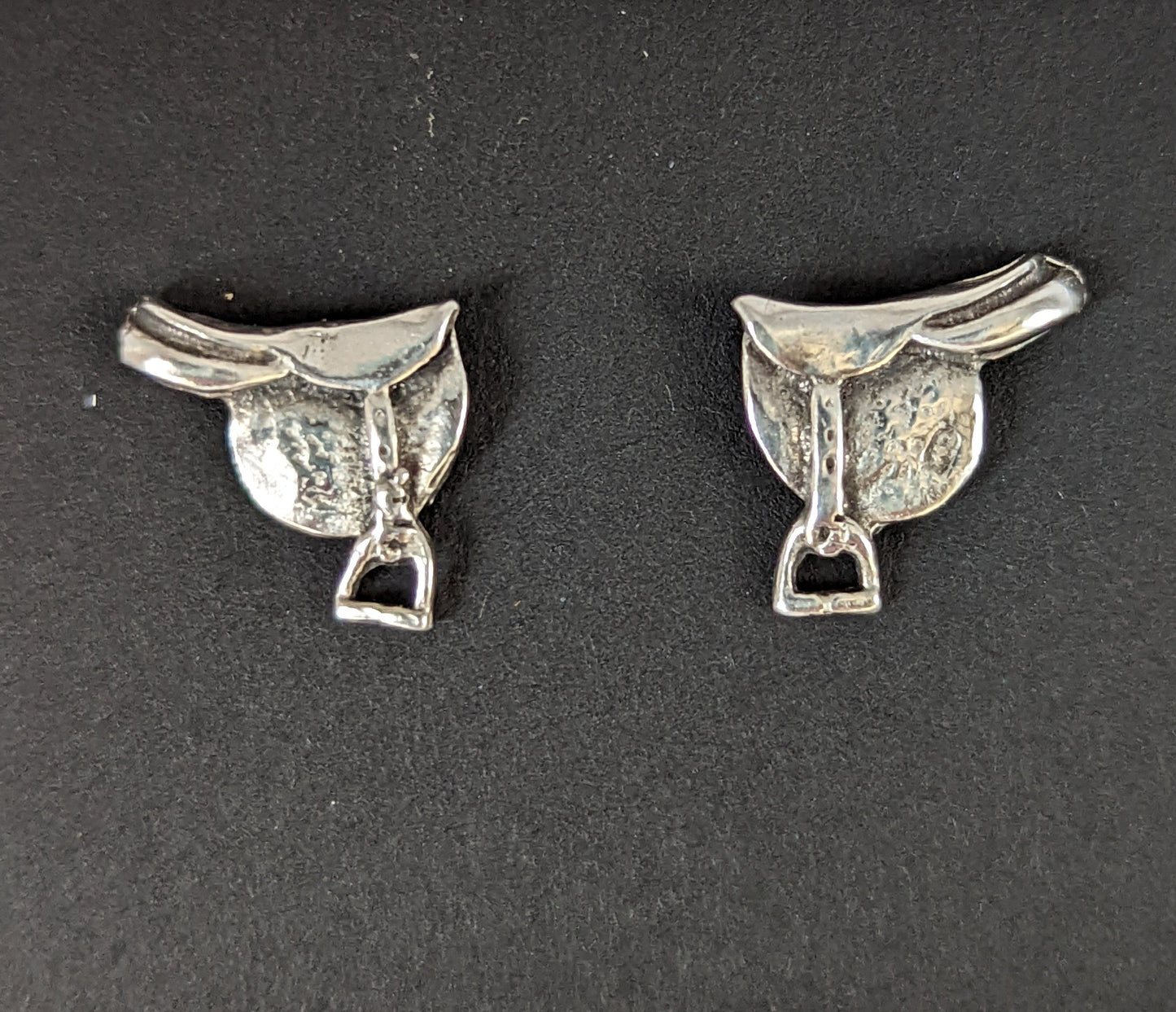 Silver Steed Silver Saddle Stud Earrings