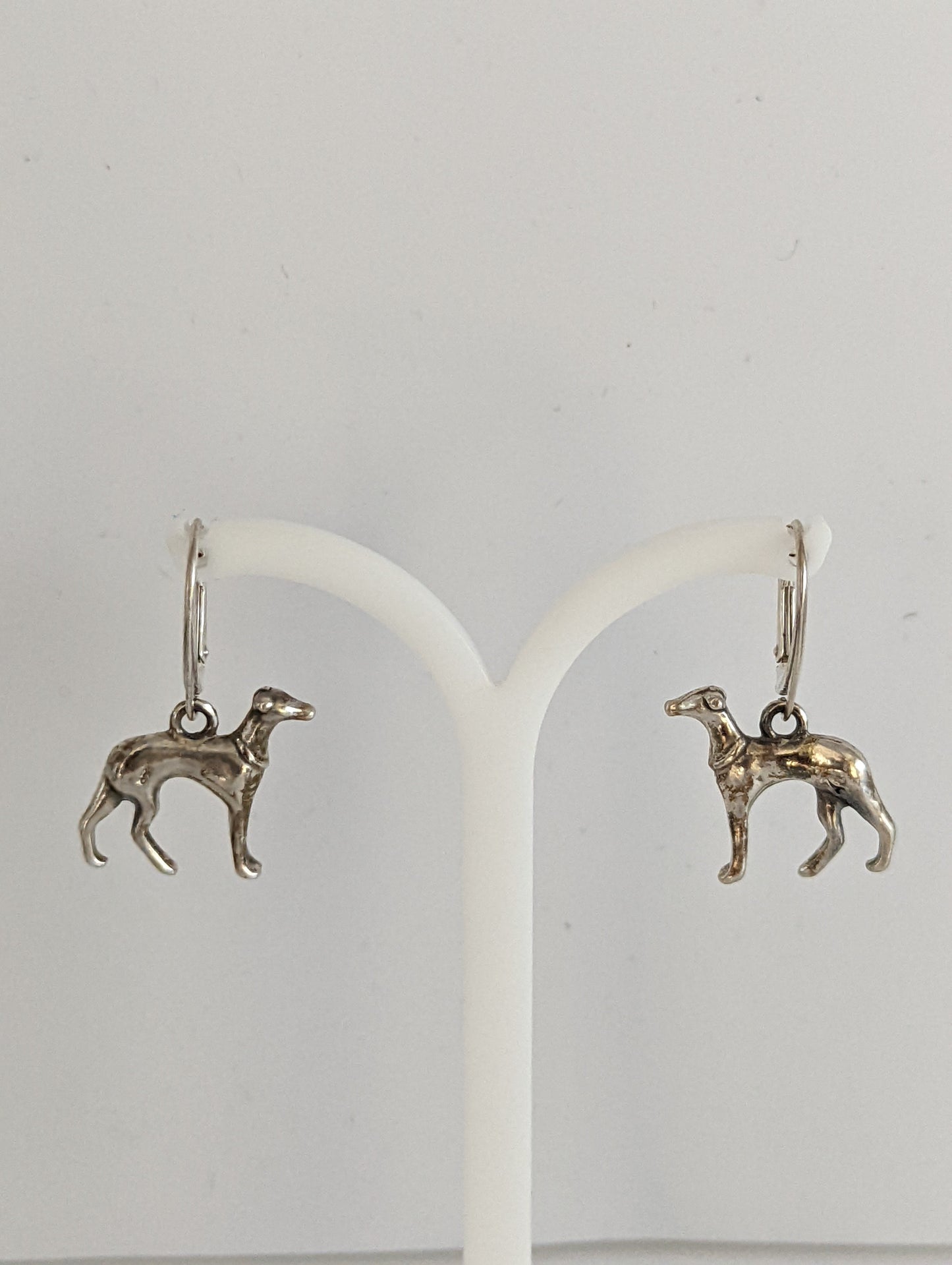 Silver Steed Dropped Greyhound Earrings