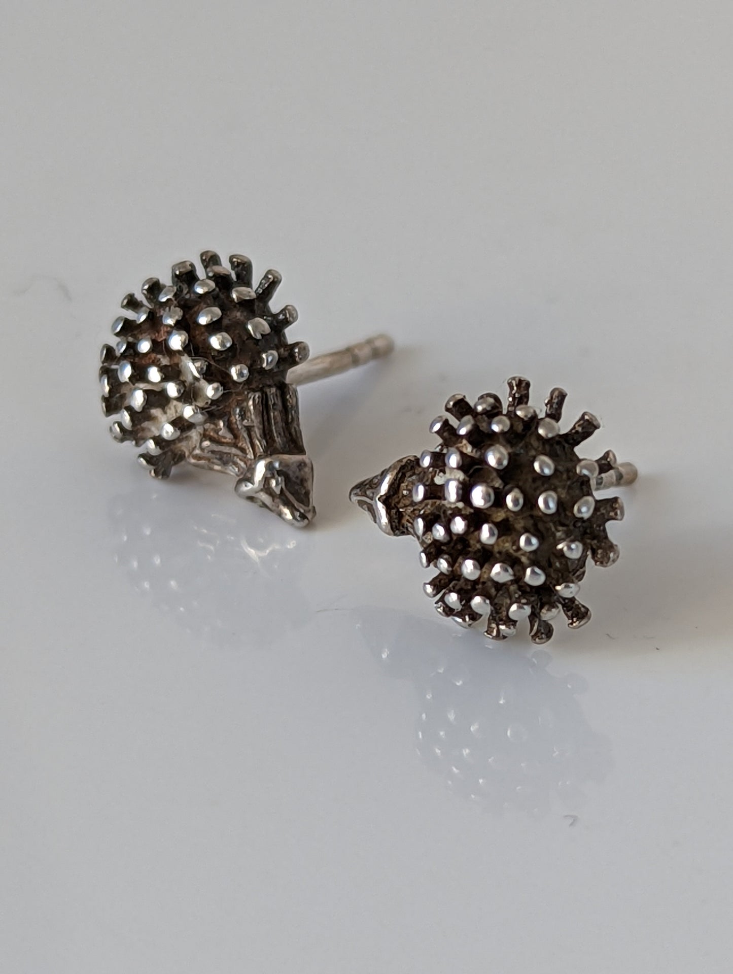 Silver Steed Hedgehog Stud Earrings