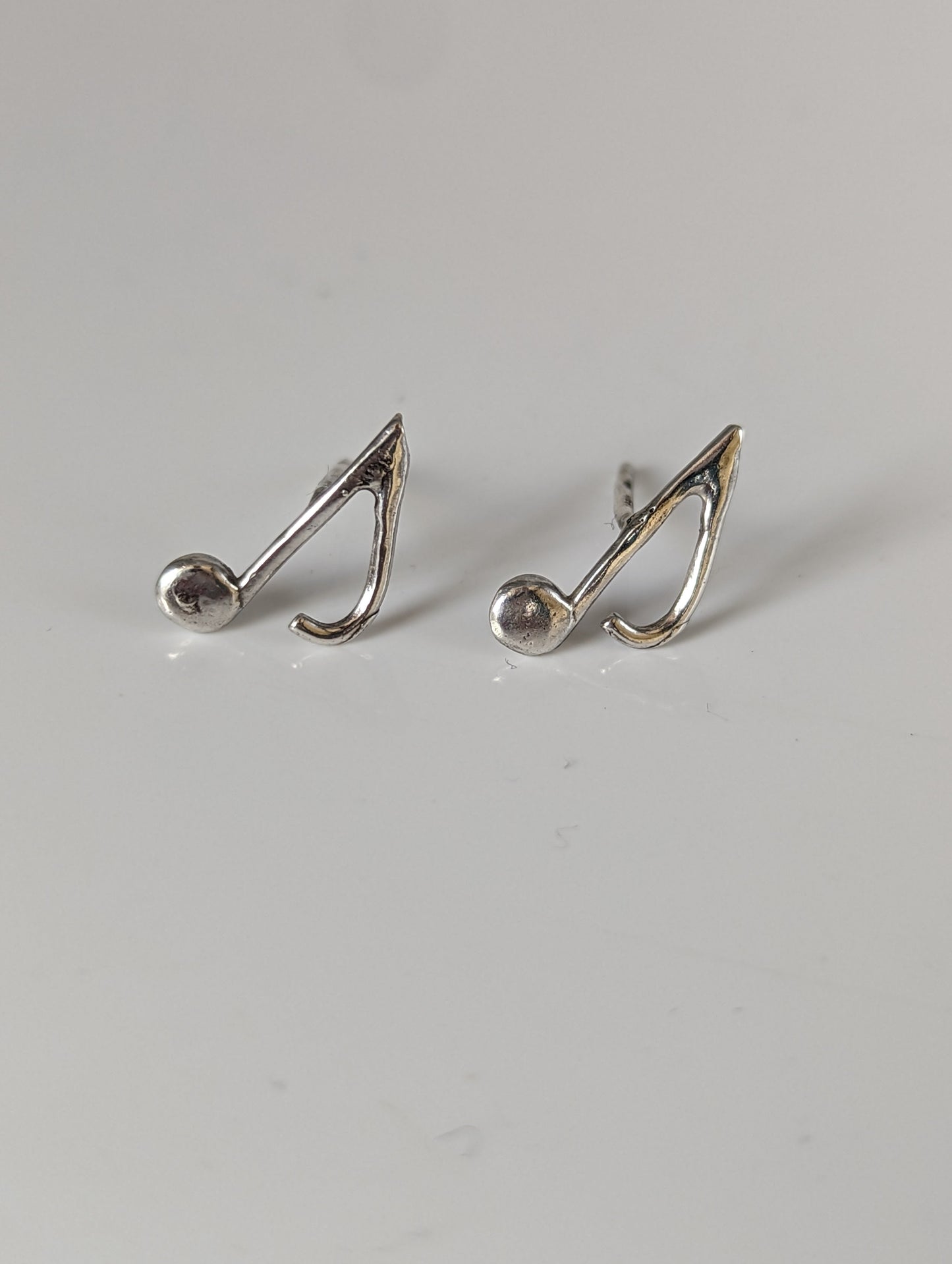 Silver Steed Notes Stud Earrings