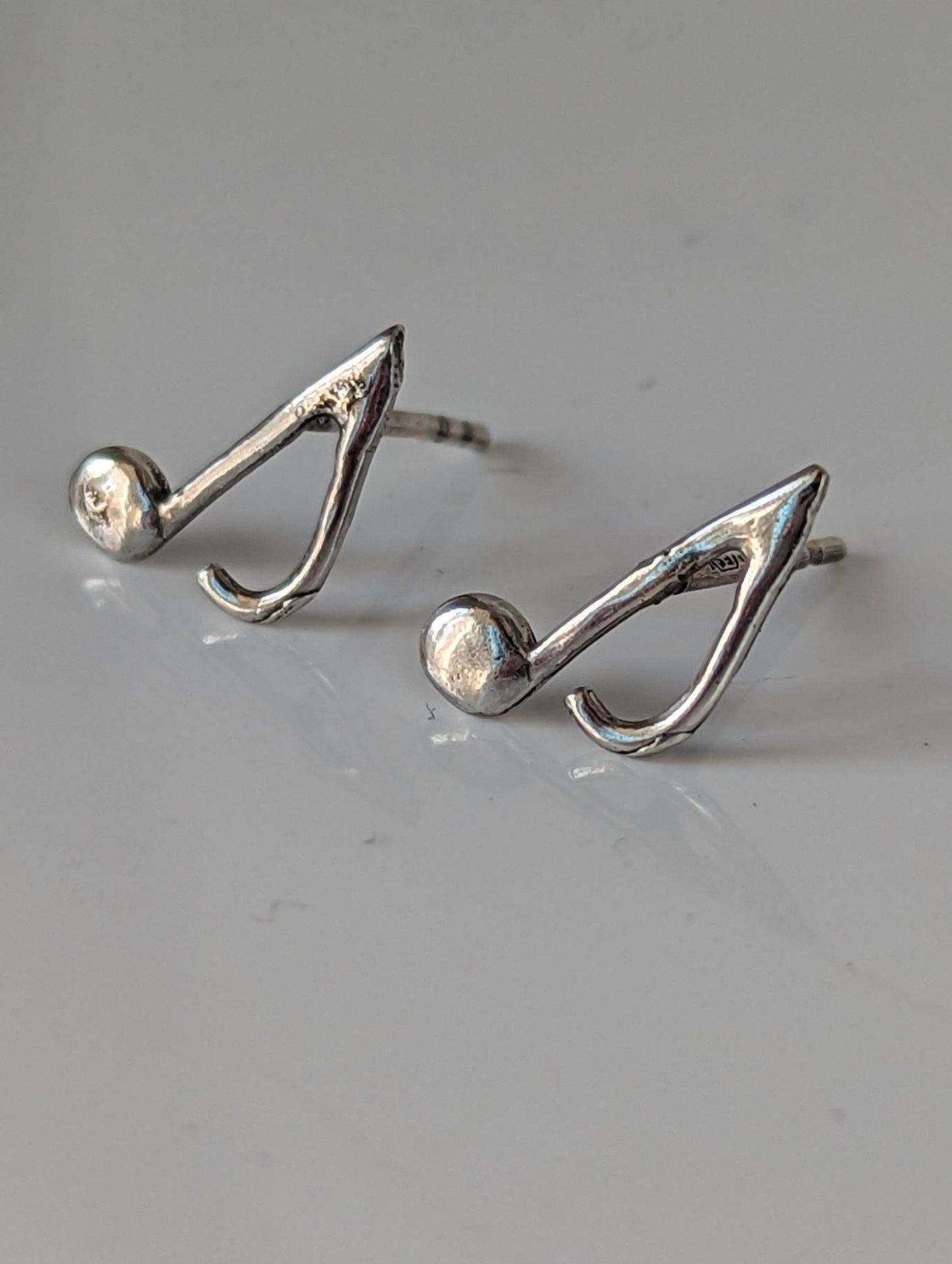 Silver Steed Notes Stud Earrings