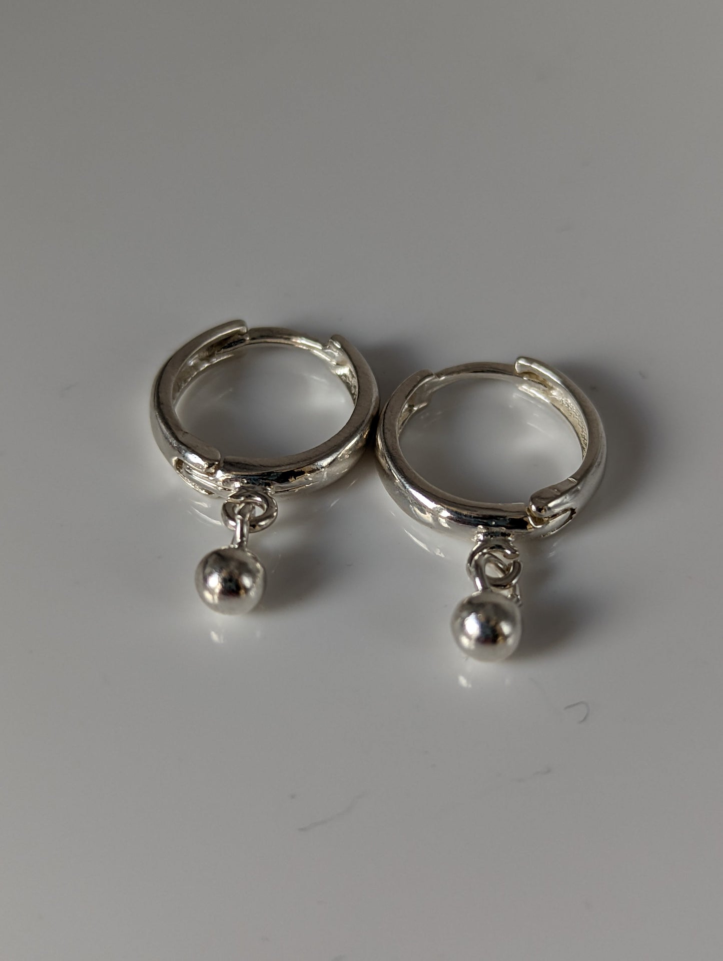 Silver Steed Ball Hoop Earrings