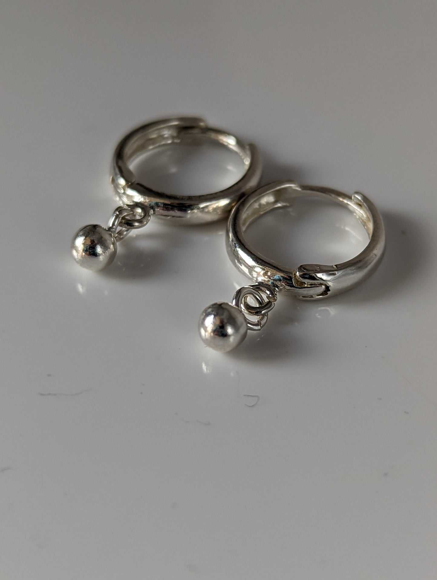Silver Steed Ball Hoop Earrings