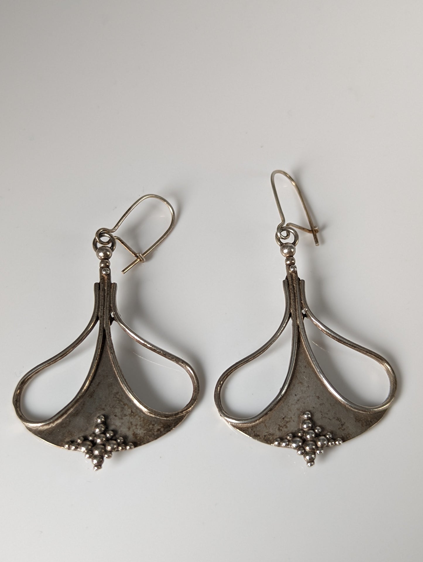 Silver Steed Crest Dropped Earrings