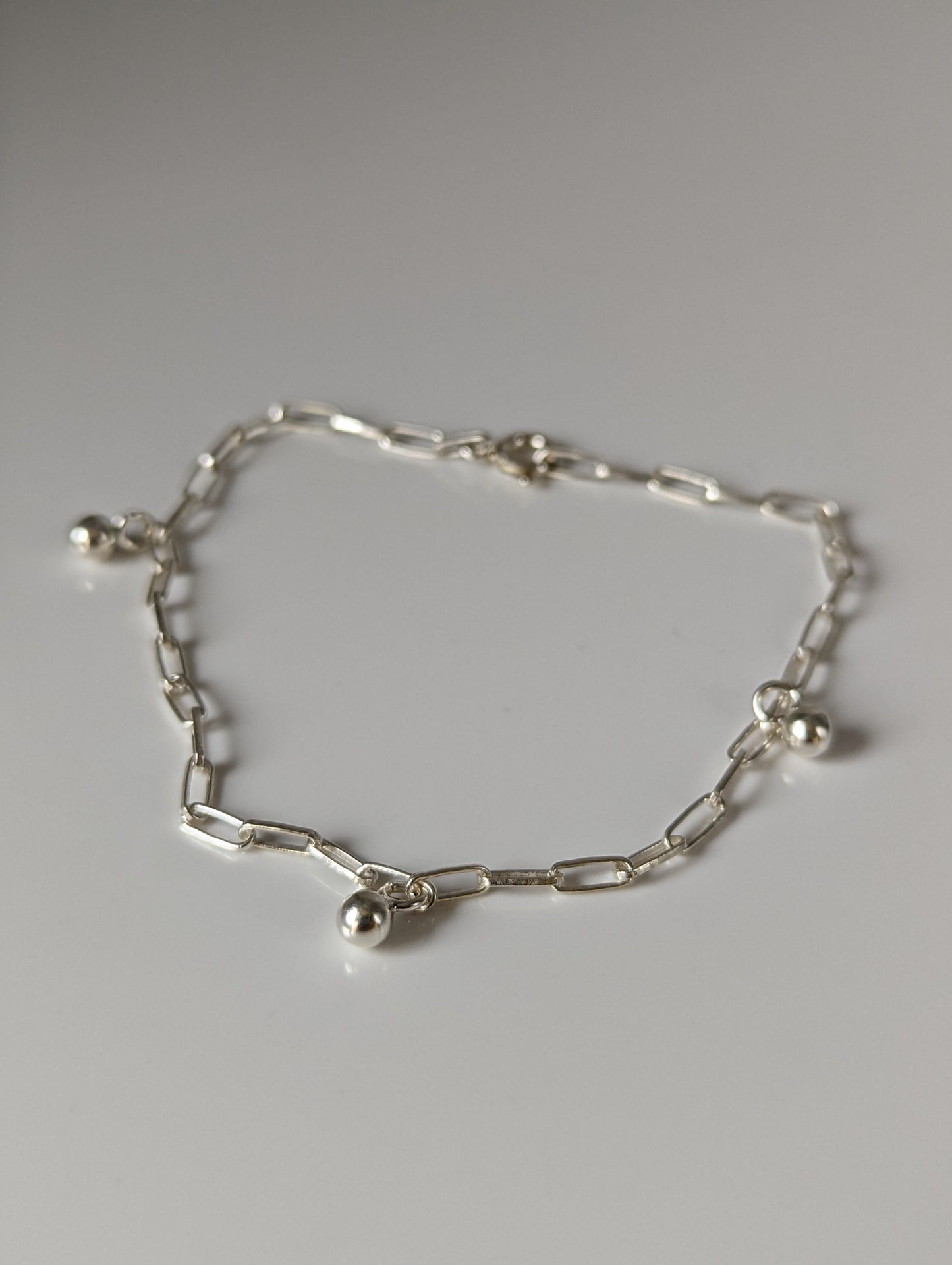 Silver Steed Chain with Ball Charms Silver Bracelet
