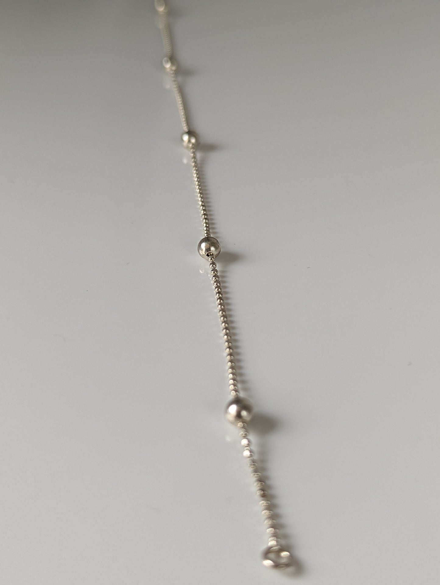 Silver Steed Studded Ball Chain Silver Bracelet