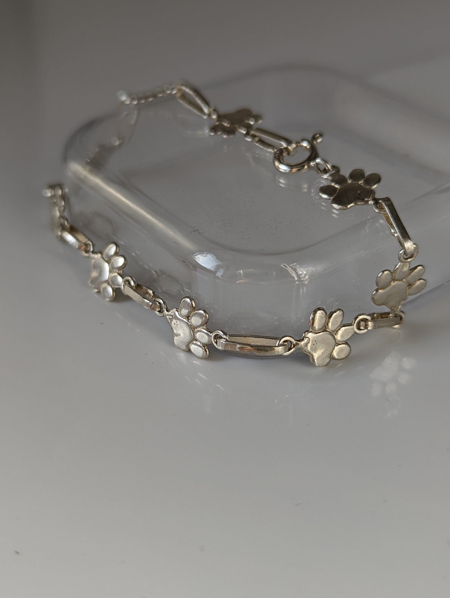 Silver Steed Paw Print Silver Bracelet