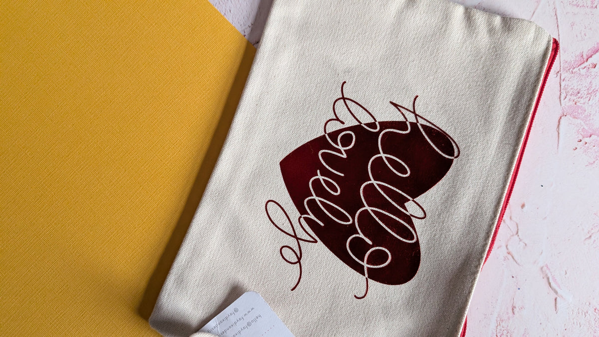 Hello Lovely Cotton Pouch with Wrist Strap