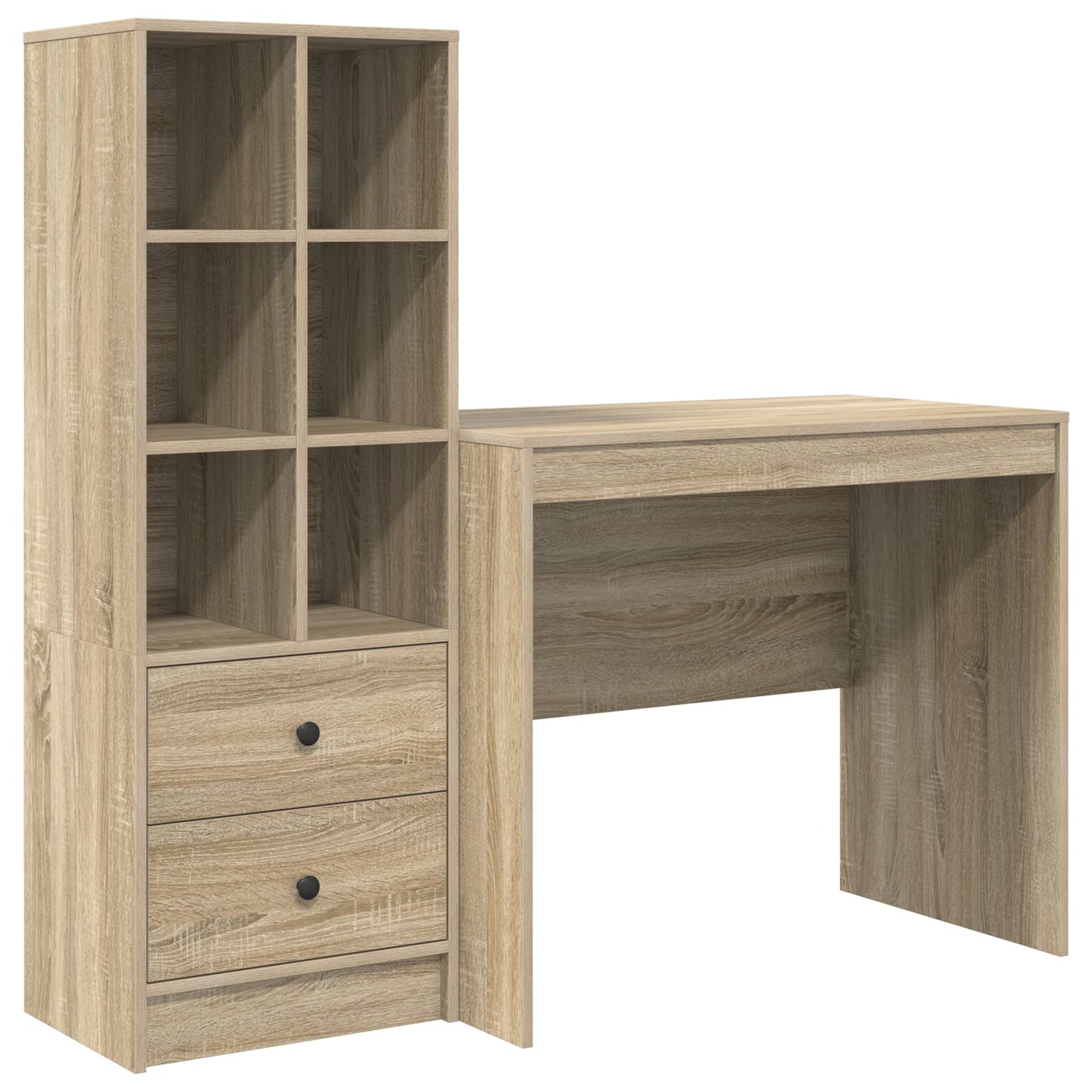 Desk with Storage Sonoma Oak Engineered Wood