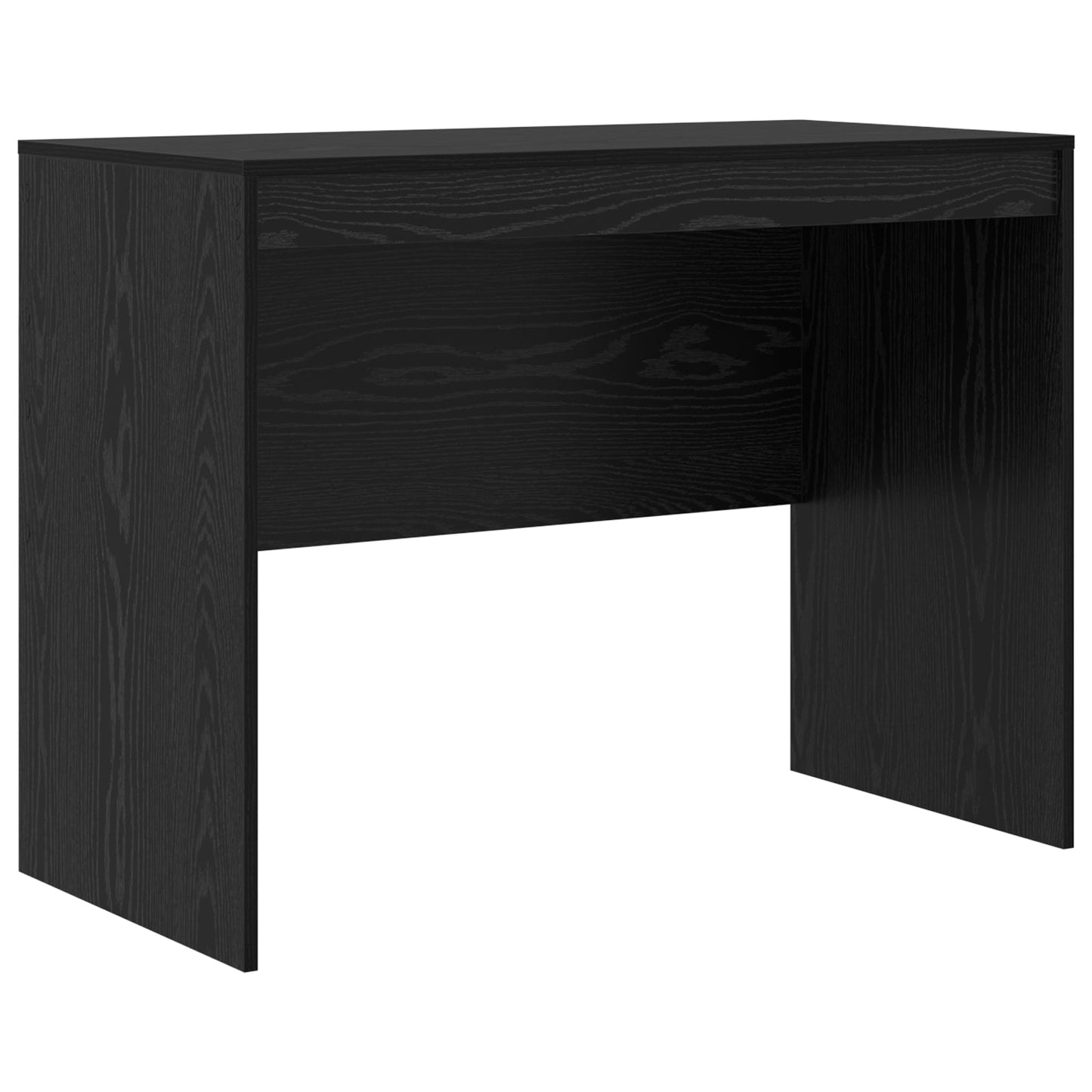 Desk with Storage Black Oak Engineered Wood
