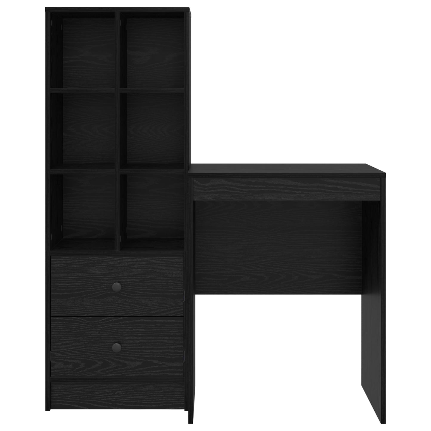 Desk with Storage Black Oak Engineered Wood