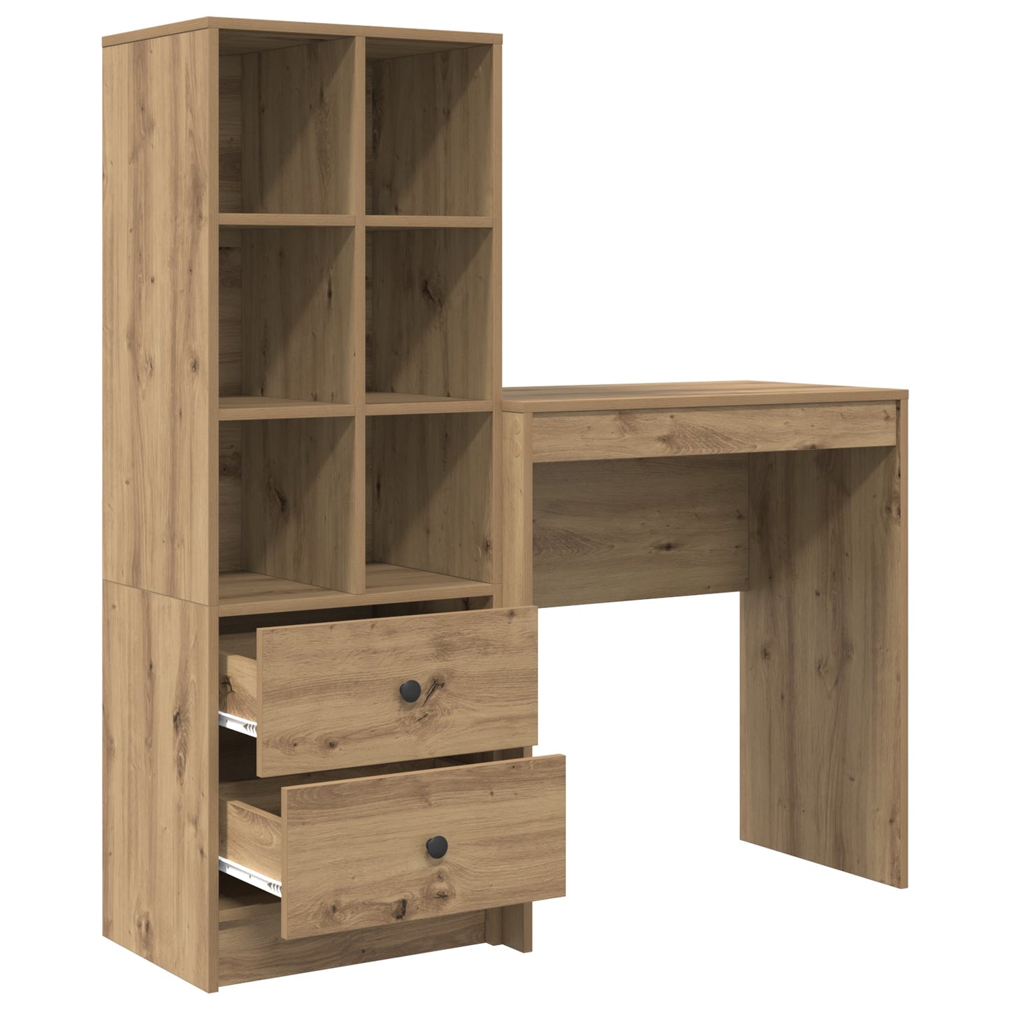 Desk with Storage Artisan Oak Engineered Wood