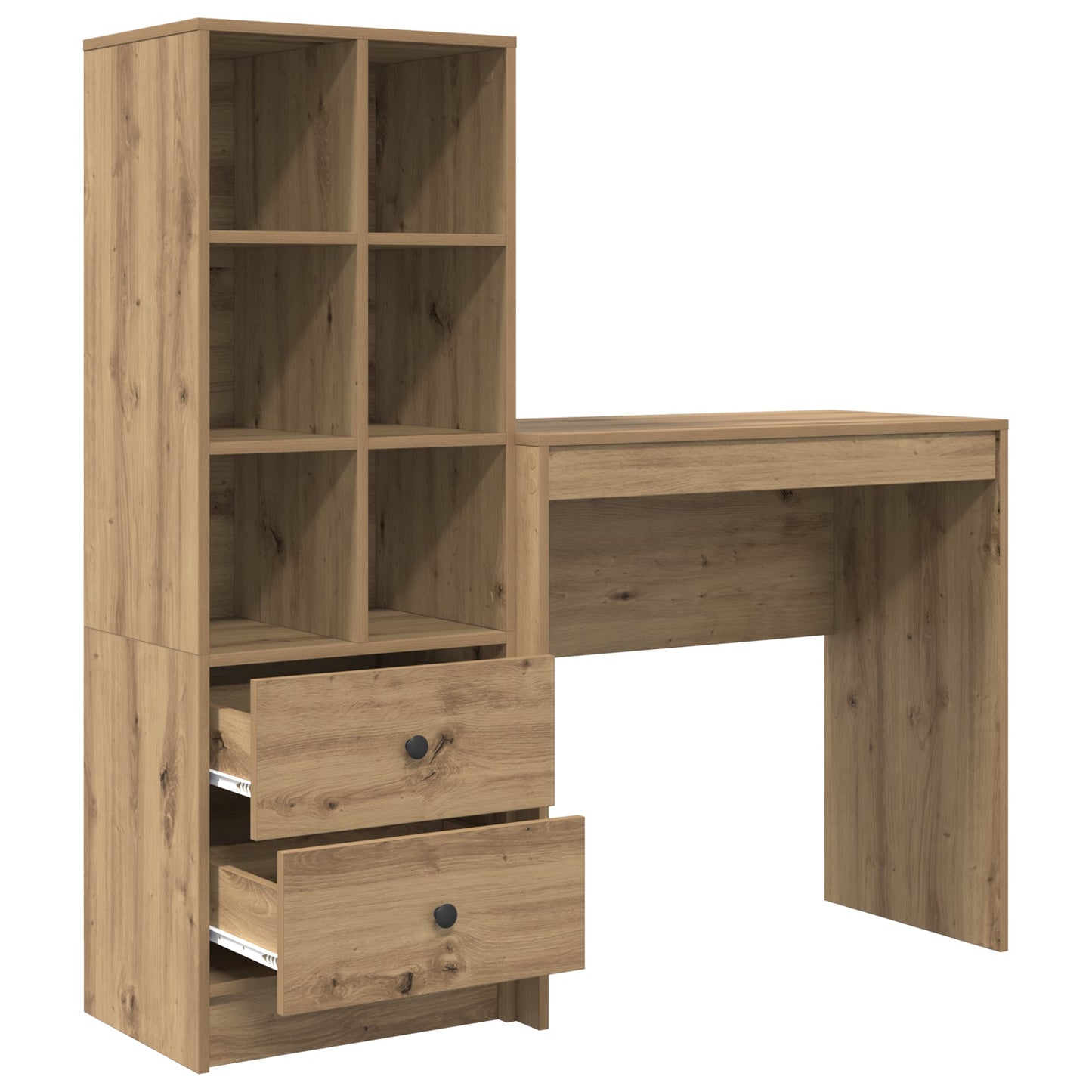 Desk with Storage Artisan Oak Engineered Wood