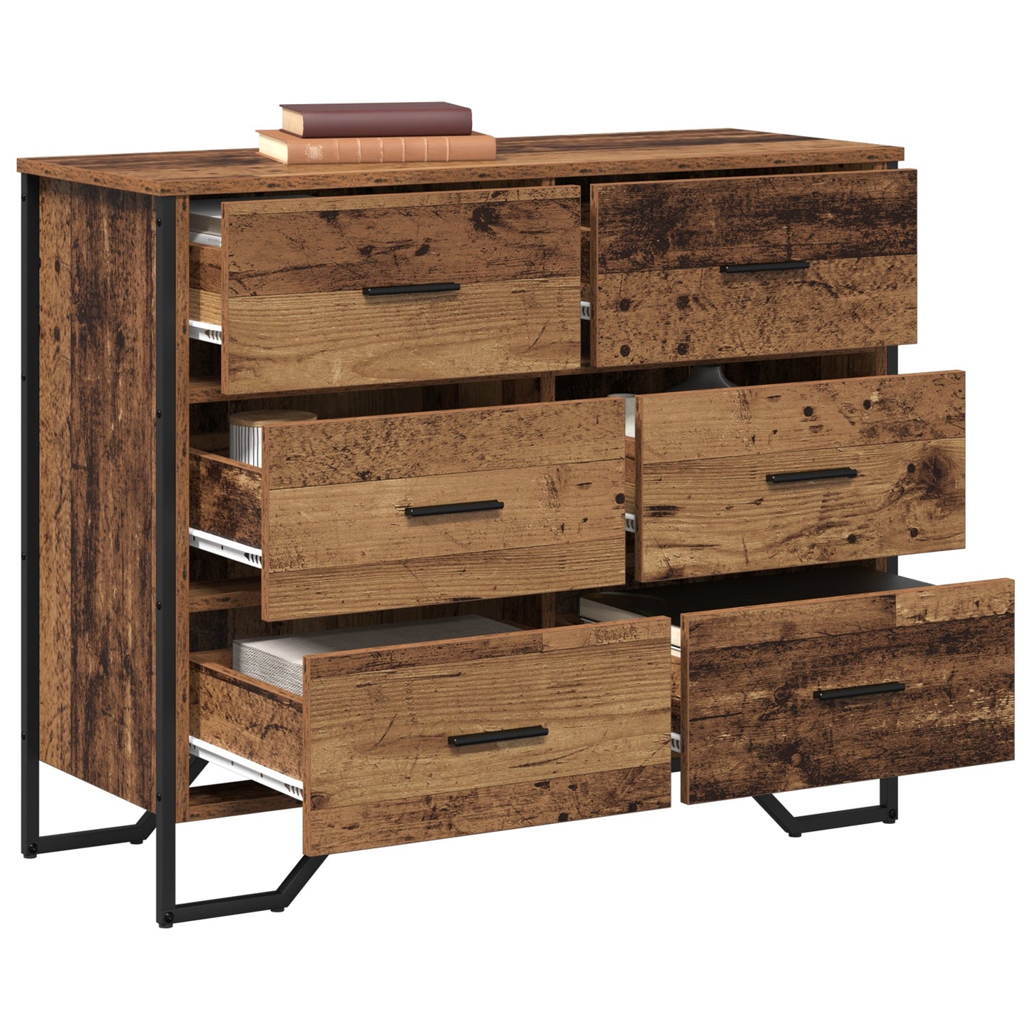 Chest of Drawers Old Wood 91x35.5x74.5 cm Engineered Wood