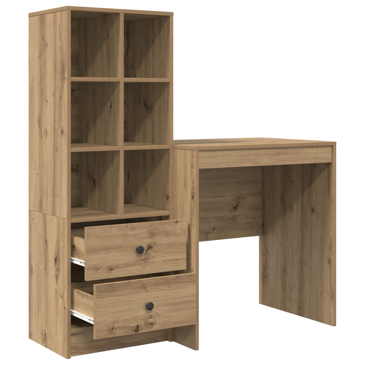 Desk with Storage Artisan Oak Engineered Wood