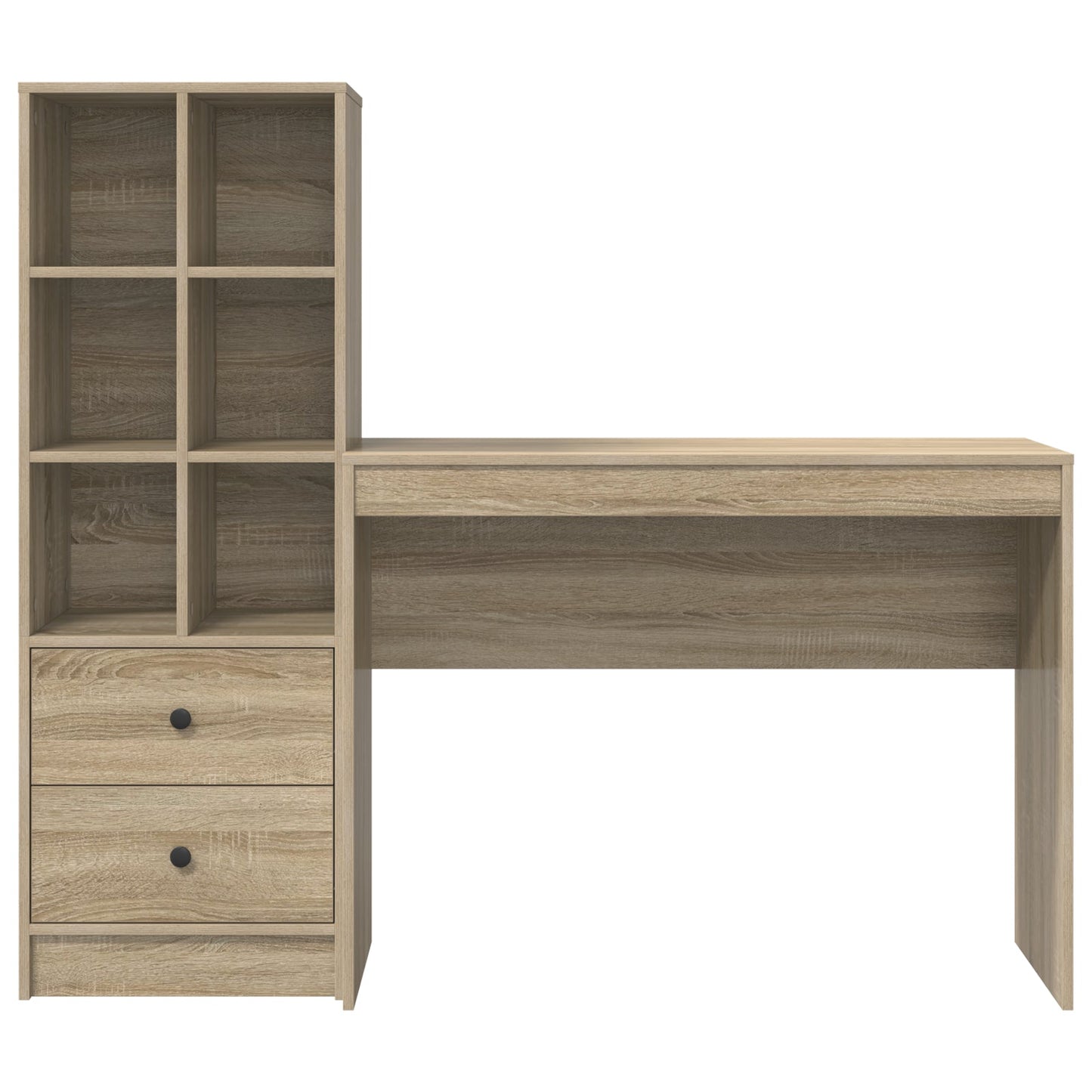 Desk with Storage Sonoma Oak Engineered Wood