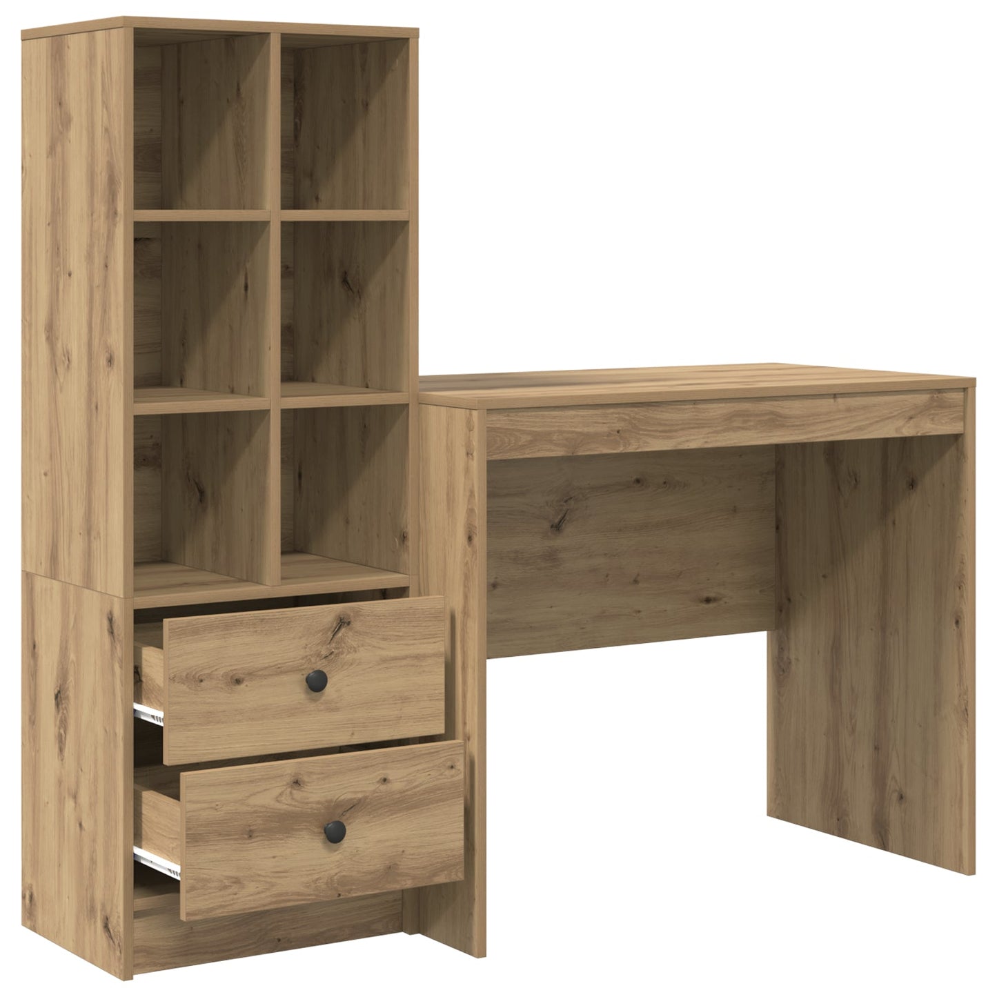 Desk with Storage Artisan Oak Engineered Wood