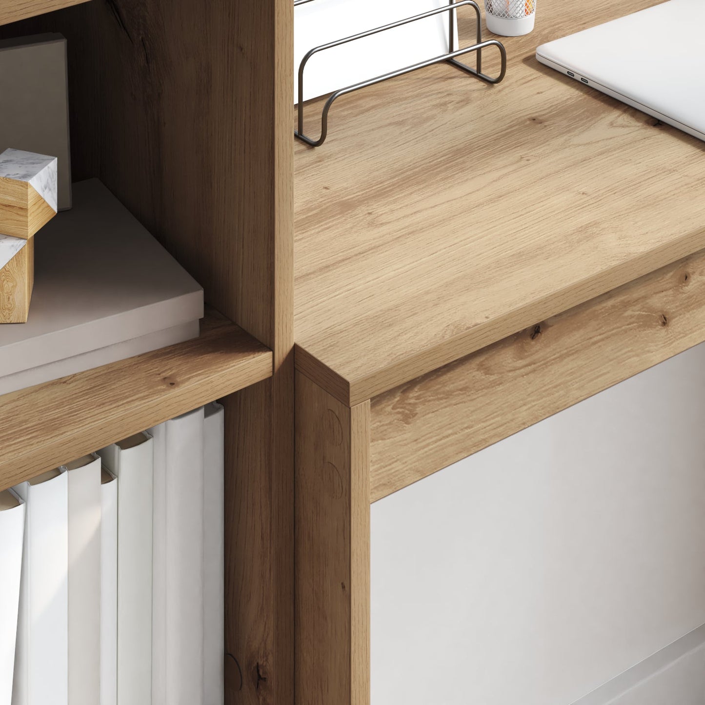 Desk with Storage Artisan Oak Engineered Wood
