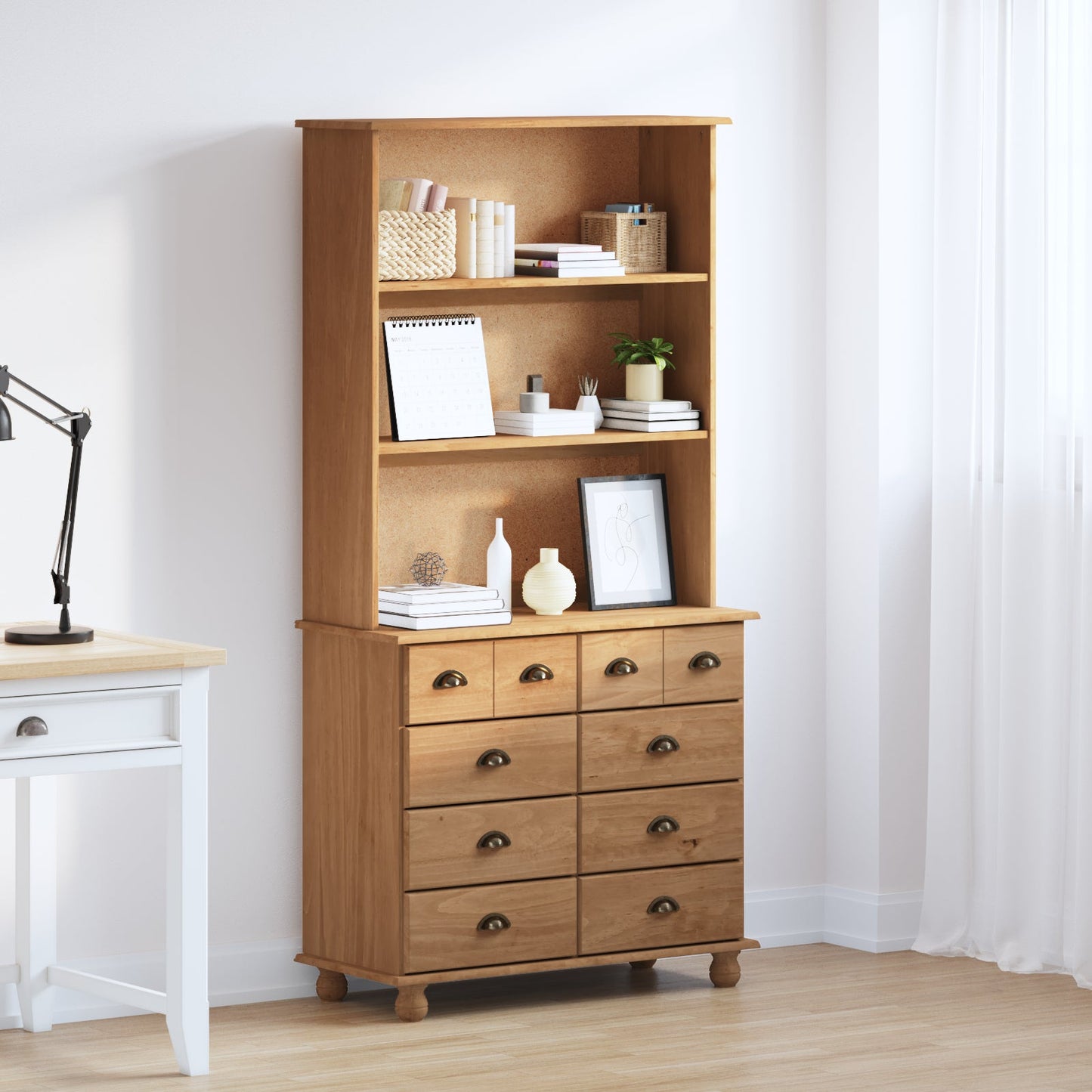 Hutch 'ASKIM'Honey Brown 91x40x183 cm Solid Wood Pine, vidaXL Hutch 'ASKIM'91x30x104 cm Solid Wood Pine, vidaXL Chest of Drawers 'ASKIM'Honey Brown 91x40x79 cm Solid Wood Pine